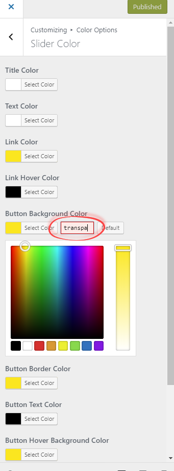 copy-paste the value from a color that has not been changed