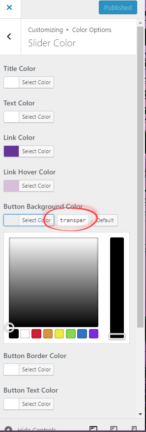 default Button Background Color is transparent